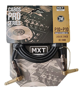 CABO DE GUITARRA PRO-SERIES, P10+P10 MACHO MONO 90 GRAUS, OD:6MM, 3M