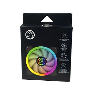 COOLER P/ GABINETE 12X12 BRAZILPC BPC-DL1252-RGB C/ LED DUPLO RGB BOX   I