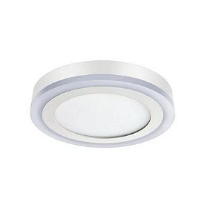 LUMINARIA LED REDONDA DE SOBREPOR COM 3 ESTAGIOS 12W+6W 6500K+6500K 48D124WSRB00 ELGIN