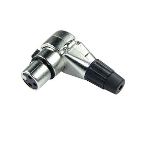 PLUG XLR CANNON FEMEA 90 DE METAL PROF. NIQUEL - DESMONTAVEL