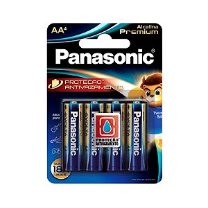 PILHA PANASONIC ALCALINA PREMIUM  AA C/ 4  (03729) LR6EGR/4B96