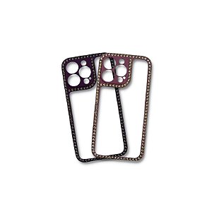 CAPA DE LUXO TRANSPARENTE COM STRASS LIGHTNING IPH 6 / 7 / 8 / SE 2020
