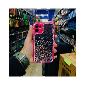 CAPA DE LUXO COM BRILHO E STRASS LIGHTNING IPH 12 PRO
