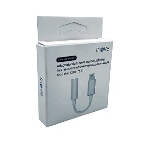 ADAPTADOR DE FONE DE OUVIDO LIGHTNING - P2 INOVA CBO7581