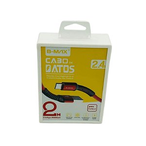 CABO DE DADOS TIPO C 2.4A 2M B-MAX BM8624