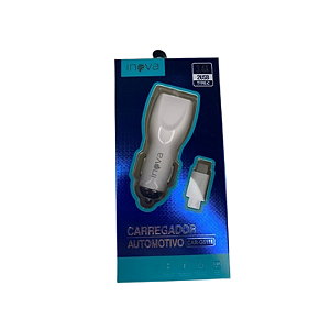 CARREGADOR VEICULAR 2 UBS + CABO V8 3.4A INOVA CAR-G5111