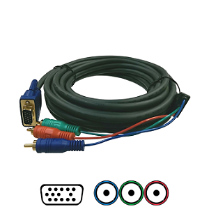 CABO VGA DB15 x VIDEO COMPONENTE X-CELL (5.0M) BAG