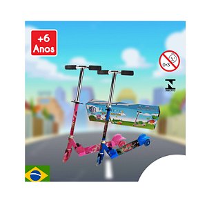 PATINETE INFANTIL DOBRAVEL 3 RODAS C  LUZ AZUL E ROSA XH-951