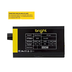 FONTE ATX AUTOMATICA 550W BRIGHT