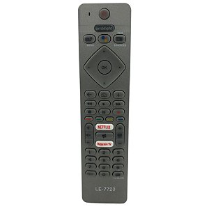 CONTROLE REMOTO PHILIPS LCD COM 4K/NETFLIX/RAKUTEN TV LE-7720