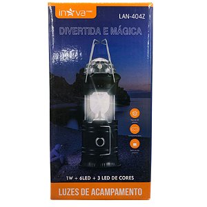 LUMINARIA DE ACAMPAMENTO 1W C/ 3 CORES DE LED INOVA - LAN404Z