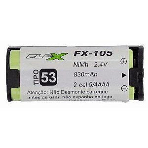 BATERIA P/ TELEFONE SEM FIO MOD. "FLEX" FX-105 2.4V 830MAH