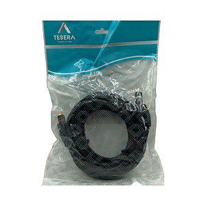CABOS 2RCA + 2RCA MACHO C/FIO TERRA GOLD 5M AZ - TEBERA