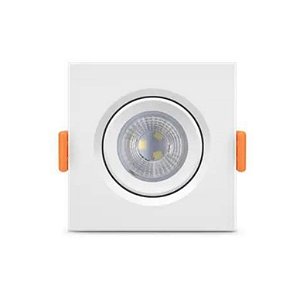 LUMINARIA LED ECOSPOT MR11 3W 3000K QUADRADO LUZ MORNA BRANCA - ELGIN