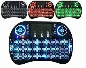 MINI TECLADO WIRELESS COM LED PARA TV SMART / ANDROID BOX / PC