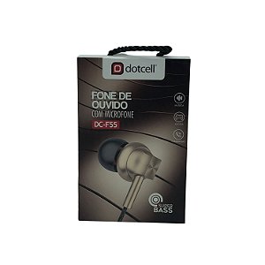 FONE DE OUVIDO COM MICROFONE DOTCELL DC-F55 DOURADO