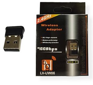 MINI ADAPTADOR WIRELESS WIFI USB MINI NANO 900MBPS 2.4GHZ LV-UW06