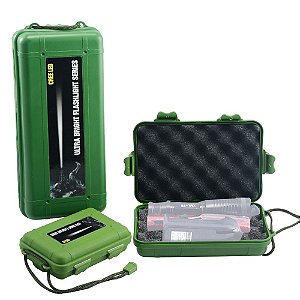 LANTERNA LED METAL COM MALETA VERDE PROFISSIONAL