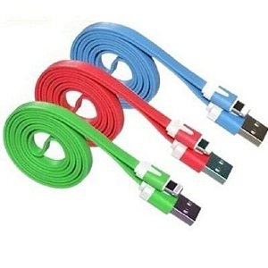 CABO DE DADOS USB MOD. IPHONE 5,6,7,8 COLORIDO (2.0 metros) BAG