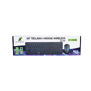 KIT TECLADO E MOUSE SLIM ABNT2 XC-CB-04 PRETO X-CELL
