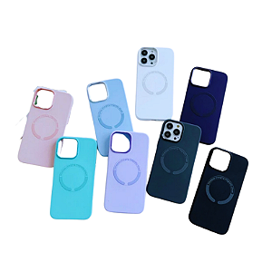 CAPA SILICONE AVELUDADA C/ INDUÇÃO CORES VARIADAS IPH 13PROMAX