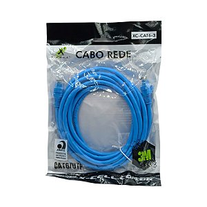 CABO DE REDE CAT6 3M - MARCA X-CELL MOD: XC-CAT6-3M