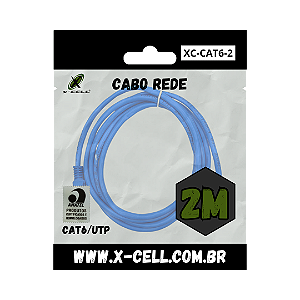 CABO DE REDE RJ45 CAT6 UTP 2M X-CELL XC-CAT6-2