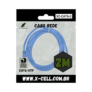 CABO DE REDE RJ45 CAT6 UTP 2M X-CELL XC-CAT6-2