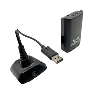 KIT BATERIA 7600mAH + CABO CARREGADOR 1,4M PARA CONTROLE DE XBOX 360 LB-5123