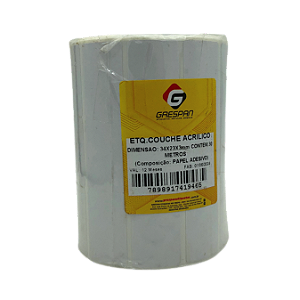 ETIQUETA PARA CODIGO DE BARRAS COUCHE 34X24X30M 3 CARREIRAS GRESPAN