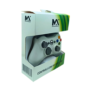 CONTROLE PARA XBOX 360 BRANCO COM FIO 2 METROS MAXMIDIA MAX-XB360B