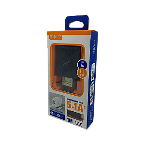 CARREGADOR RAPIDO 5.1 COM 3 USB + CABO USB PARA LIGHTNING IPH INOVA CAR-3250A @