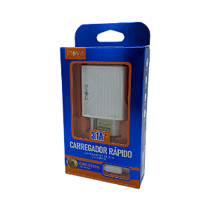 CARREGADOR RAPIDO 3.1 COM 2 USB + CABO USB PARA LIGHTNING IPH INOVA CAR-3159A @