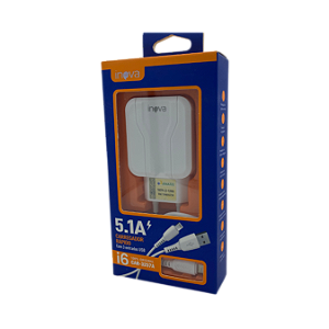 CARREGADOR RAPIDO 5.1A COM 3 USB + CABO USB PARA LIGHTNING IPH INOVA CAR-3257A @