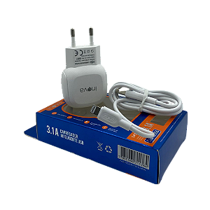CARREGADOR RAPIDO 3.1A COM 2 USB + CABO USB PARA LIGHTNING IPH INOVA CAR-3295A @