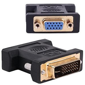 ADAPTADOR DVI-I 24+1 MACHO x VGA FEMEA