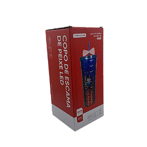 COPO ESCAMA DE PEIXE COM LED 750ml TOMATE AK-7509 @