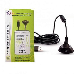 CABO CARREGADOR DO CONTROLE DE XBOX 360 FEIR