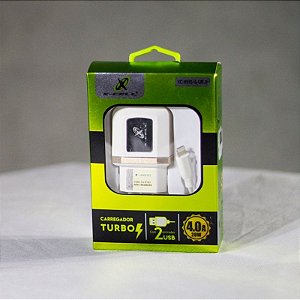 CARREGADOR DE CELULAR IPHONE 4.0A C/2 USB - X-CELL. MOD. XC-IPH5/6-UR.8