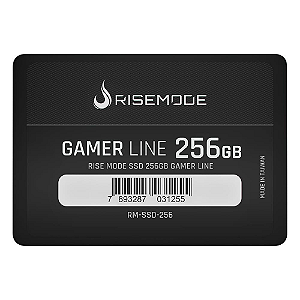SSD Rise Mode Gamer Line, 256GB, SATA III, Leitura: 530MB/s, Gravação: 520MB/s, Preto - RM-SSD-256
