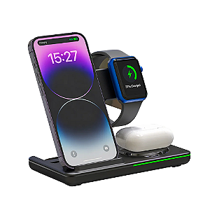 Carregador Sem Fio Life Z29 3 em 1 15W Magnético