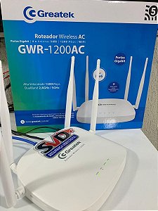 ROTEADOR WIRELESS AC GREATEK DUALBAND 4 ANTENAS 2,4GHZ/5GHZ 1200MBPS