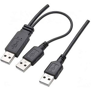 CABO Y USB 2.0HD EXTERNO 1 USB MACHO + 2 USB A MACHO PRETO 70CM+20CM