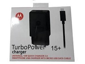 CARREGADOR MOTOROLA TURBO POWER 15+ CHARGER V8
