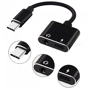 ADAPTADOR TYPE C PARA FONE E CARREGAMENTO 2.1A LX-01