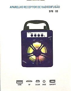 CAIXA DE SOM PORTATIL BLUETOOTH SPK-03 5W RMS