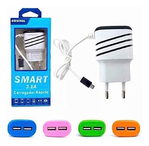 CARREGADOR V8 SUPER RÁPIDO 3.1A SMART XLS