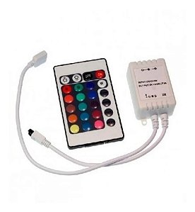 FITA DE LED RGB 5050 C/ CONTROLE E RECEIVER 12V 24KEY 5M FN-136