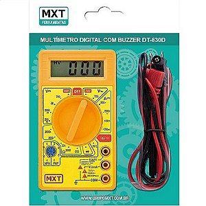 MULTIMETRO DIGITAL DT830D AMARELO COM BUZZER