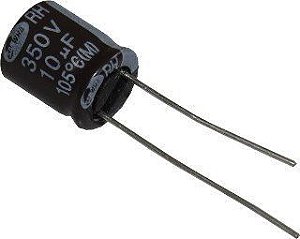 CAPACITOR ELETROLITICO 10 UF X 350V 10X18 - 105º